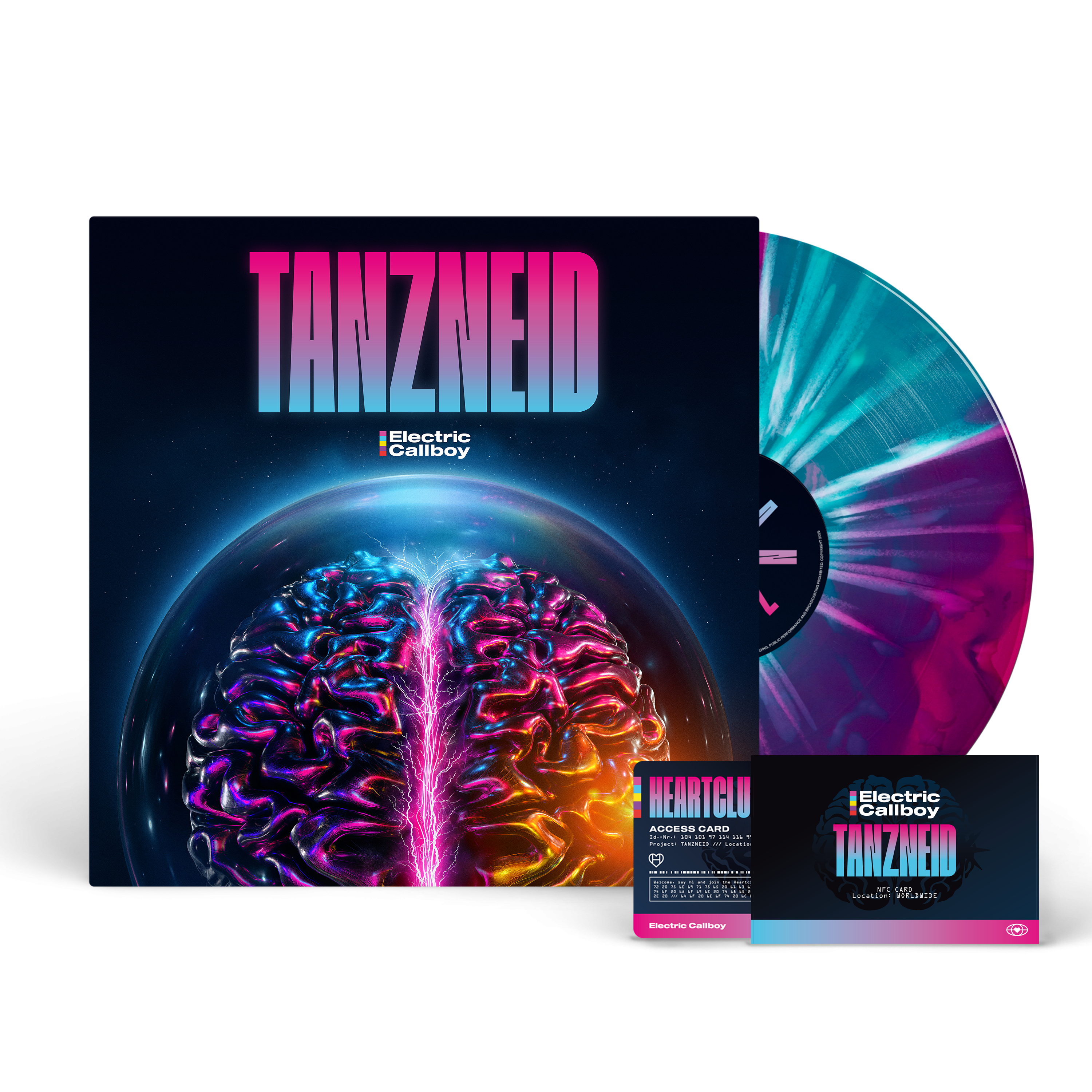 Electric Callboy TANZNEID Ltd. Hypercharged LP & NFC-Fancard + T-Shirt white 442075