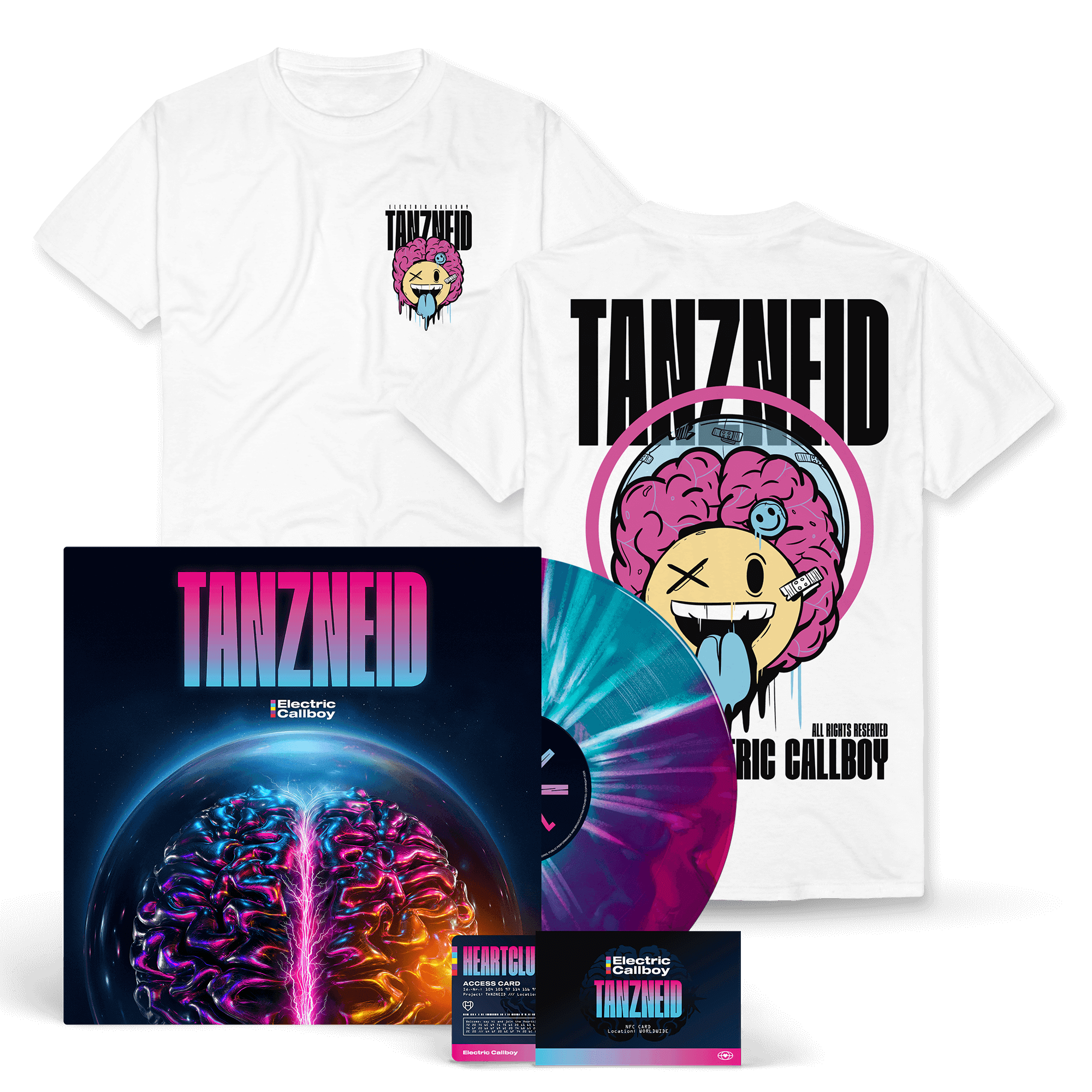 Electric Callboy TANZNEID Ltd. Hypercharged LP & NFC-Fancard + T-Shirt white 442487